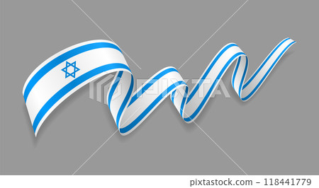 Israeli flag wavy abstract background. Vector illustration. Israeli flag wavy abstract background. Vector illustration. 118441779