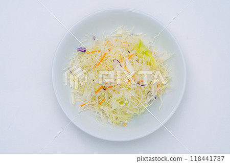 將蔬菜切好放在盤子上 118441787