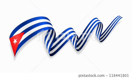 Cuban flag wavy abstract background. Vector illustration. 118441801