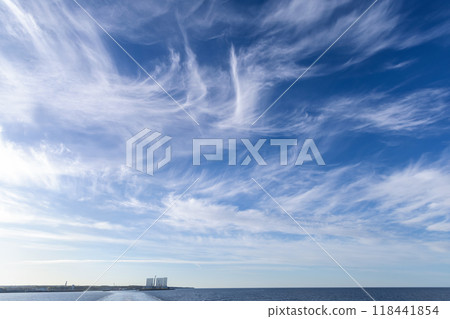 Blue sky background with white fluffy clouds Blue sky background with white fluffy clouds 118441854