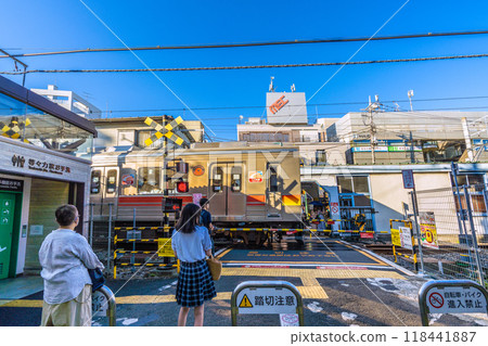 Tokyo cityscape in Japan Tokyu Electric Railway Oimachi Line 118441887