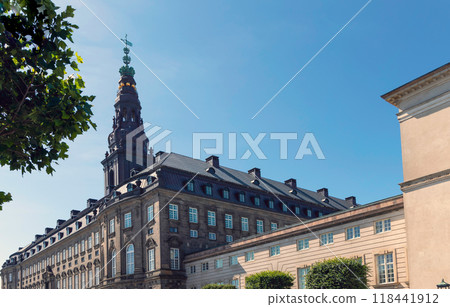 Christiansborg Palace in Copenhagen. Danish Parliament Folketinget. 118441912