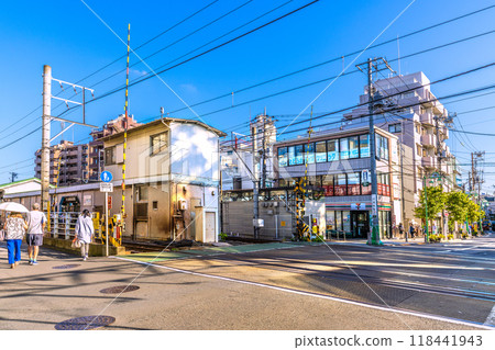 Tokyo cityscape in Japan Tokyu Electric Railway Oimachi Line 118441943