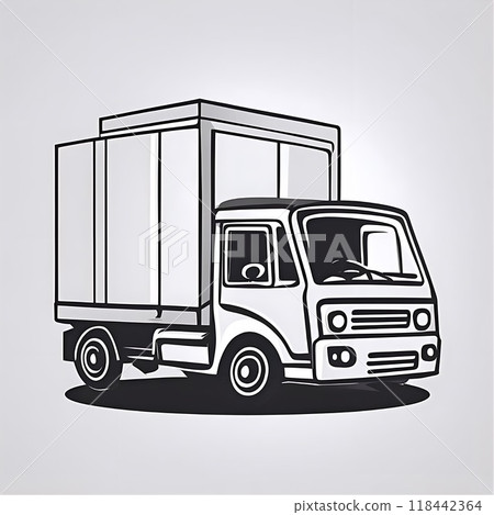 白色卡車剪影 118442364