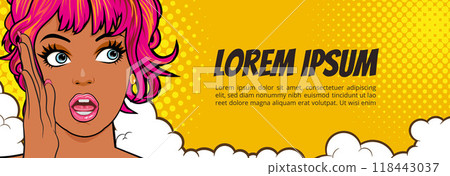 woman talking whispering gossip secret retro pop art comic vintage 118443037
