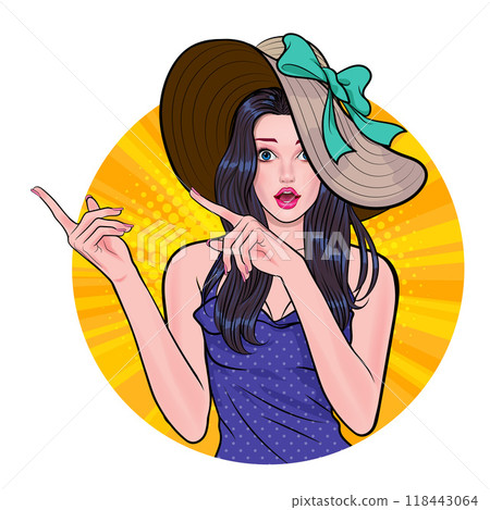 Avatar of woman or business person in various poses, circle background, pop art comics style Avatar of woman or business person in various poses, circle background, pop art comics style 118443064