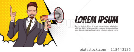 surprise man holding megaphone 38 118443125