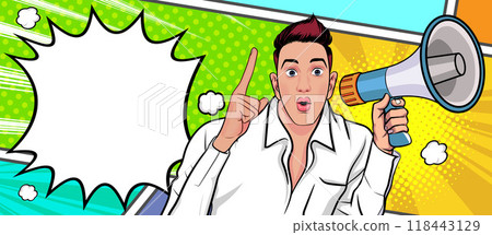 surprise man holding megaphone 53 surprise man holding megaphone 53 118443129