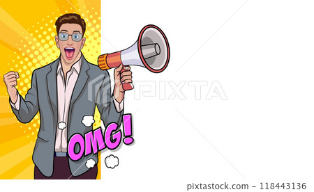 surprise man holding megaphone 92 surprise man holding megaphone 92 118443136