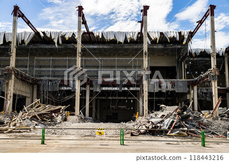 Demolition work site Demolition work site 118443216