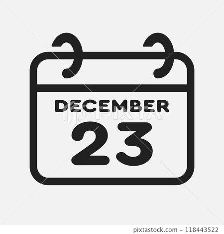 Icon page calendar day - 23 December Icon page calendar day - 23 December 118443522