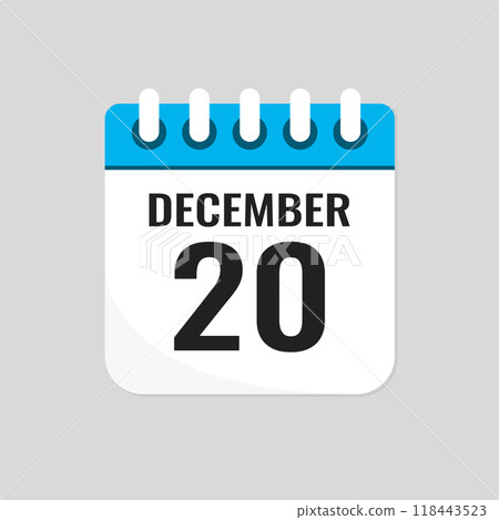 Icon page calendar day - 20 December Icon page calendar day - 20 December 118443523