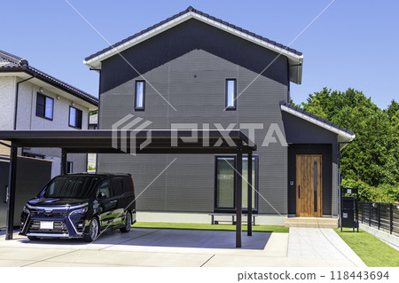 帶車庫的現代房子 118443694