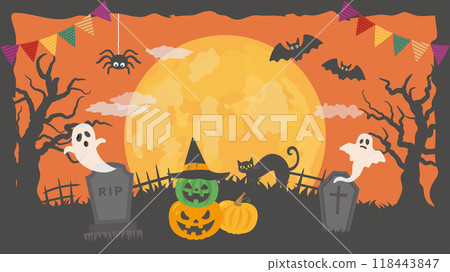 萬聖節幽靈南瓜框架 118443847