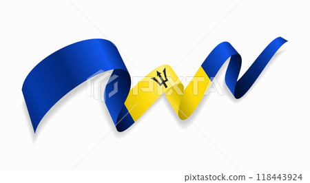 Barbados flag wavy abstract background. Vector illustration. Barbados flag wavy abstract background. Vector illustration. 118443924