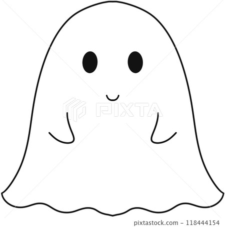 Halloween cute ghost doodle hand drawn Halloween cute ghost doodle hand drawn 118444154