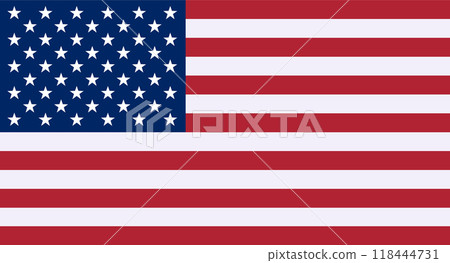 United States of America flag. The correct proportions and color vector. United States of America flag. The correct proportions and color vector. 118444731