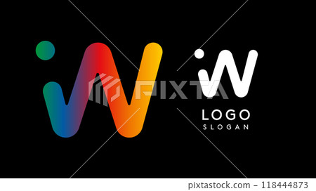 Minimalist geometric letter W, bold rounded icon style, futuristic cyber logotype for digital tech branding, EDM event, modern science and sci-fi technology identity. Vector illustration Minimalist geometric letter W, bold rounded icon style, futuristic cyber logotype for digital tech branding, EDM event, modern science and sci-fi technology identity. Vector illustration 118444873