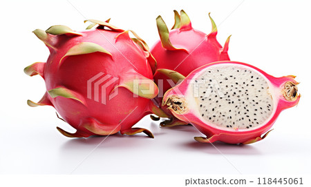 dragon fresh  ripe dragon fruits , splash water , white background , Generate Ai 118445061