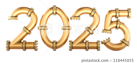 Copper pipes 2025, 3D rendering 118445855