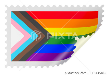 Postage Stamp with LGBTQ flag. 3D rendering 118445862