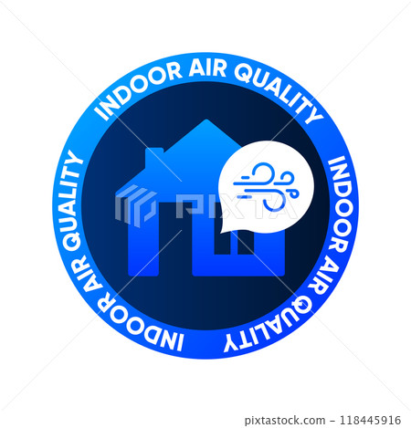 IAQ - Indoor Air Quality. A comfortable life. Clean Air. Ventilation system. Vector illustration. 118445916