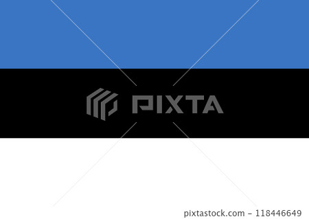 Flag of Estonia. Estonian flag on fabric surface. Baltic country 118446649