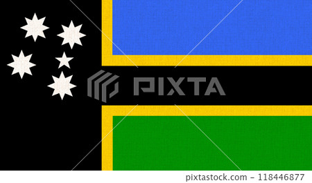 Australian South Sea Islanders flag on fabric surface. Illustration of flag 118446877