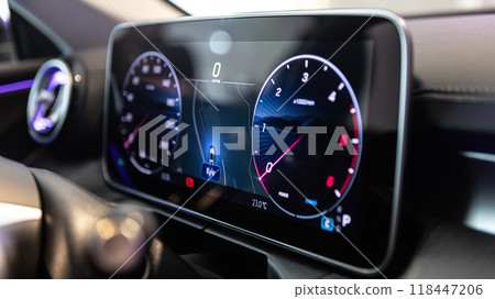 Kyiv, Ukraine - September 12, 2024: Sleek black Mercedes-Benz car wheel showcasing the elegant rim design Kyiv, Ukraine - September 12, 2024: Sleek black Mercedes-Benz car wheel showcasing the elegant rim design 118447206