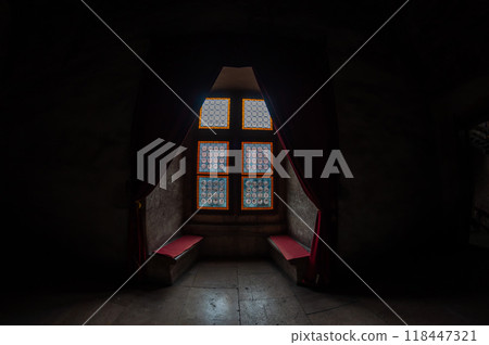 Small window of a castle Small window of a castle 118447321