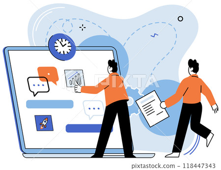 Team work vector illustration. The teams collaboration is foundation their remarkable achievements Cooperation among team members strengthens corporate culture Successful project completion relies Team work vector illustration. The teams collaboration is foundation their remarkable achievements Cooperation among team members strengthens corporate culture Successful project completion relies 118447343