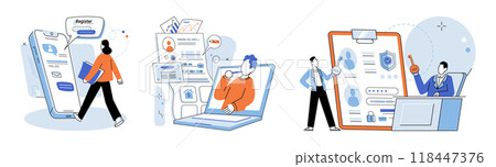 User authorization. Vector illustration. User authentication is crucial step in verifying identity individuals Access to confidential data requires proper user authorization and authentication 118447376