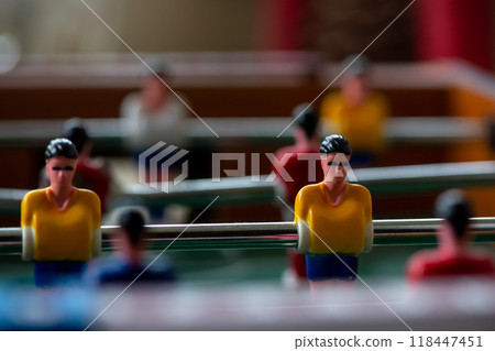 Close-up on foosball figurines Close-up on foosball figurines 118447451