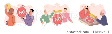 Refuse vector illustration. The act refusal can be seen as legitimate way to assert personal boundaries Emotions are integral part human experience and should be acknowledged in communication 118447501