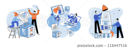 Team work vector illustration. Supportive colleagues contribute to individual and team accomplishments Together, team can achieve unity and accomplish extraordinary results Strategic occupation Team work vector illustration. Supportive colleagues contribute to individual and team accomplishments Together, team can achieve unity and accomplish extraordinary results Strategic occupation 118447516