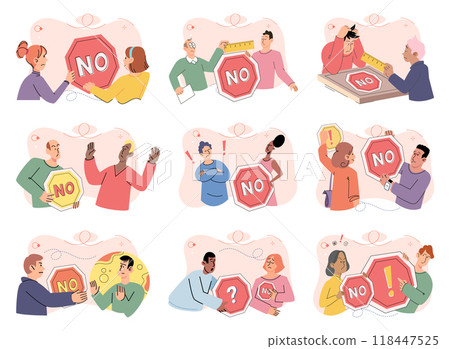 Refuse vector illustration. Its important to stop and listen when someone disagrees with us to foster healthy communication Disagreements are natural part human interaction and can lead to personal 118447525