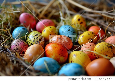 Easter eggs in the nest 118447532