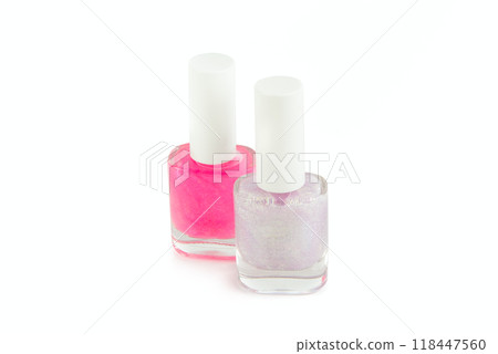 Set of nail polishes isolated on white. Set of nail polishes isolated on white. 118447560