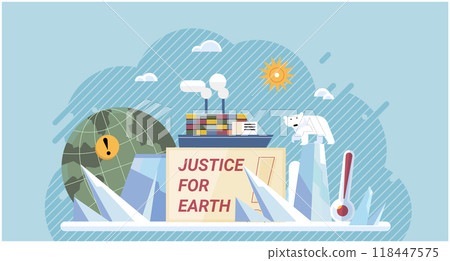 Climate change. Save the planet. Justice for Earth. Environmental protection is essential to counteract impacts global warming Addressing climate change is shared responsibility that requires global 118447575