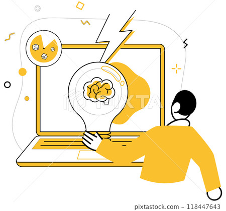 Innovative ideas vector illustration. Brainstorming and knowledge are dynamic winds steering ship solutions The tapestry achievement is woven from threads innovative ideas Discovery transforms 118447643