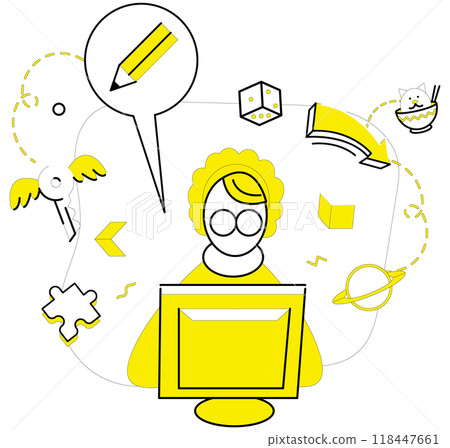 Innovative ideas vector illustration. Efficient planning navigates ship innovative ideas through challenges Development is compass guiding journey innovative thinking Brainstorming and knowledge Innovative ideas vector illustration. Efficient planning navigates ship innovative ideas through challenges Development is compass guiding journey innovative thinking Brainstorming and knowledge 118447661