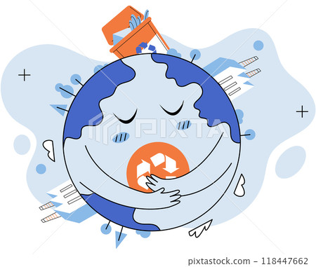 Waste recycling. Vector illustration. The natural world relies on our commitment to conservation and responsible waste management Recycling reduces pollution and helps maintain ecological integrity 118447662