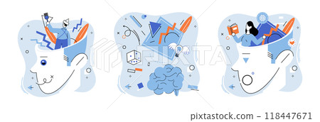 Critical thinking. Vector illustration. Understanding concept critical thinking is key to developing cognitive abilities and analytical skills Inspiration can spark critical thinking driving 118447671