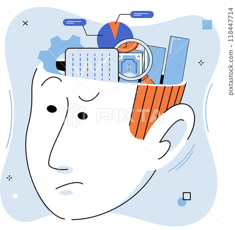 Abstract thinking. Vector illustration. The abstract thinking metaphor helps us see patterns and connections in complex systems Emotional intelligence plays role in guiding our abstract thinking 118447714