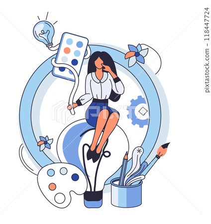 Artistic imagination vector illustration. Imagination, compass creative mind, navigates vast seas artistic possibilities Artistic creativity, phoenix rising, turns ashes ideas into vibrant plumage Artistic imagination vector illustration. Imagination, compass creative mind, navigates vast seas artistic possibilities Artistic creativity, phoenix rising, turns ashes ideas into vibrant plumage 118447724