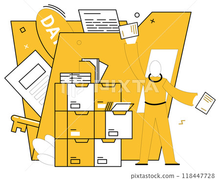 Data analytics vector illustration. Monitoring pulse data is heartbeat analytical landscape Analyzing trends is compass guiding businesses through digital landscape Analytical skills are architects Data analytics vector illustration. Monitoring pulse data is heartbeat analytical landscape Analyzing trends is compass guiding businesses through digital landscape Analytical skills are architects 118447728