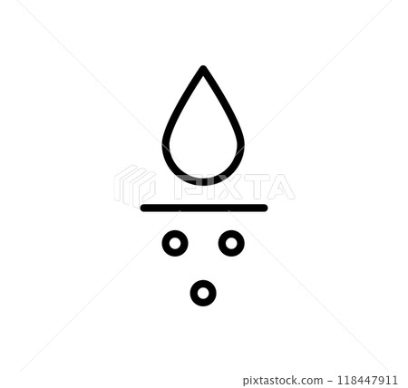 Water absorbent icon. Skin deep hydration symbol. Face care effect. Moisturizing skin icon. Water drop absorb sign. Vector illustration isolated on white background Water absorbent icon. Skin deep hydration symbol. Face care effect. Moisturizing skin icon. Water drop absorb sign. Vector illustration isolated on white background 118447911
