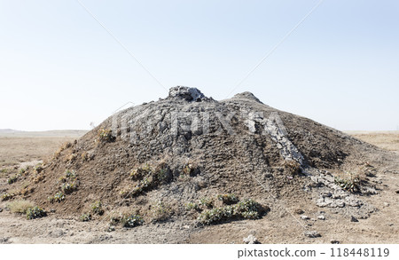 photo of a mud volcano eruption, landscape photography 118448119