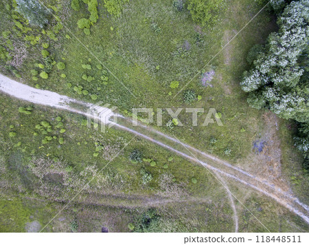country road, view from above, aerial view 118448511