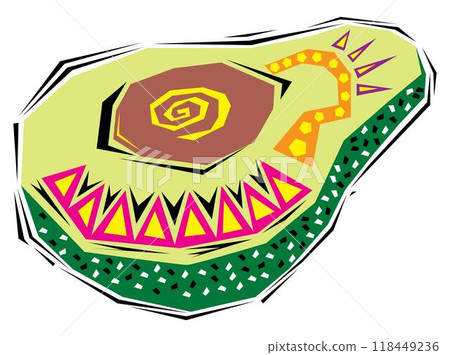 Composition from orange doodles around 3d papaya with flourishes and citrus fruit on white background vector Composition from orange doodles around 3d papaya with flourishes and citrus fruit on white background vector 118449236